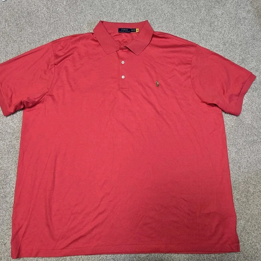 Polo Ralph‎ Lauren Men's Polo Shirt 4XB Pink Classic Fit Short Sleeve Cotton